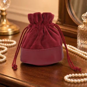Luxury Soft Pink Velvet Pouch for Jewelry Customized Drawstring Velvet Bags Dust Gift Cosmetic Packaging Bag