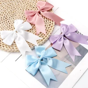 Luxury Solid Polyester Mixed Color Pre tied Ribbon Bow Christmas Decorations for Christmas Trees Gifts Birthday Wedding