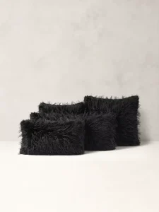 Luxury Square Faux Fur Cushion Cover with Stitching Soft Plush Long Pile Throw Pillow Case for Home Hotel Use