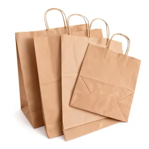 Luxury Textured Recyclable Kraft Paper Bag with Shoulder Strap for Premium Food Retail Sundries Packaging Direct Factory