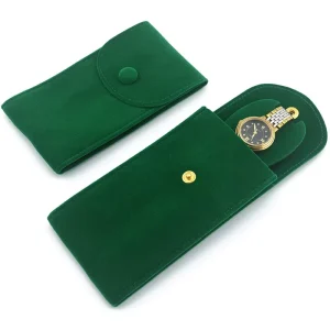 Luxury Velvet Eco Friendly Portable Watch Dust Bag with High Quality Design 7x13cm