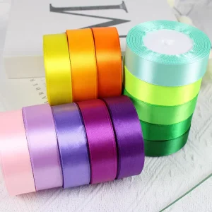 Luxury Wedding Decoration Gift Ribbons Custom logo Satin Ribbons for Gifts Flower Cake Packaging