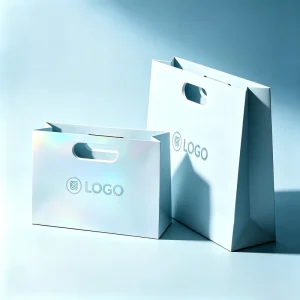 Luxury White Cardboard Paper Bag Customized Die cut Handle No Waistline Style Bespoke Specialty Art Card Paper High end Bag