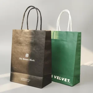 MOQ 100pcs Craft Paper Bags with Your logo Printing Multi Size