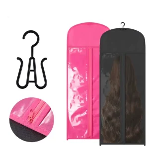 MU Wig Storage Bag Dust proof Packaging Bag Long Strap Clothes Hanger Non woven Fabric Zipper Plastic Wig Bag