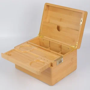 Manufacturer Custom Eco friendly Luxury Wooden & Bamboo Square Stash Boxes Handmade Storage Solution