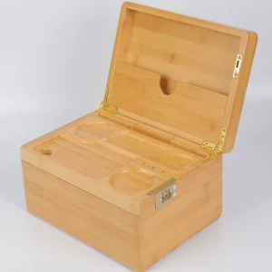 Manufacturer Custom Eco-friendly Luxury Wooden Bamboo Square Stash Boxes Handmade Storage Solution DS