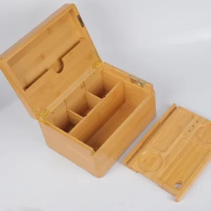Manufacturer Custom Eco-friendly Luxury Wooden Bamboo Square Stash Boxes Handmade Storage Solution Guangdong Gift