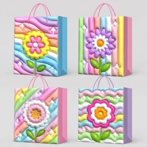 Manufacturer Custom Logo Thick Card Paper Bags with Handles Eco Friendly Reusable Packaging Bags for Business Promotion