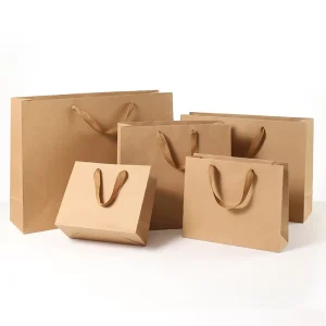Manufacturer Personalized Brown Paper Shopping Bags Custom Luxury Kraft Paper Gift Bags With Handles