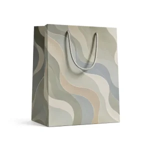 Marble Pattern Custom Paper Gift Bags with Rope Handle and Sophisticated Look for Corporate Gifting