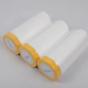 Masking Film Plastic Painting Drop Film Painters Plastic Sheeting Roll Masking Paper with Tape for Automotive Painting