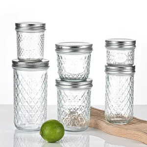 Mason Jar12oz 16oz 32oz Airtight Food Container Clear Jam Glass Mason Jars with Screw Lids