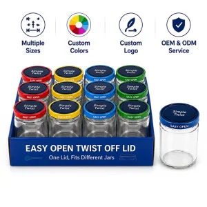 Mason Style 500ml-1000ml Glass Jar With Easy Open Lid Food Grade for Jam Honey Sauce Retail Packaging