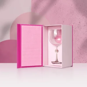 Matt Lamination Embossing Magnetic Gift Box Customized for Champagne Glasses With Sponge Insert for Glassware