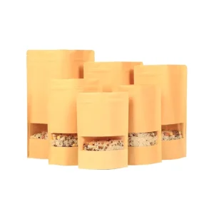 Matt Stand up Zipper Pouch Kraft Paper Gravure Printing Recyclable Food Packaging Bag for Coffee Nut Peanut & Seeds