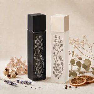 Matte Black White Rectangle Frost Custom Color Logo Empty Spray Glass Perfume Bottle 100ml
