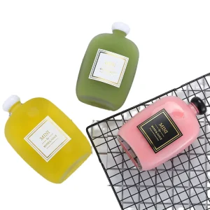 Matte Frosted Glass Water Bottle 100ml-350ml Capacity Range Flat Shape Screw Cap for Milk Tea Beverage Cork Screw Cap