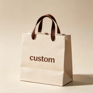 Matte Natural Beige Kraft Thick Paper Heavy-Duty Eco-Friendly Recyclable Custom Print Handle Custom Logo Paper Bags