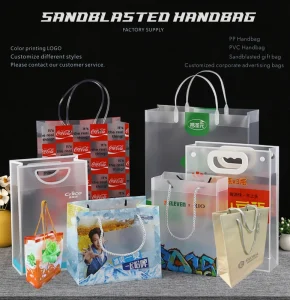 Matte PP Plastic Tote With Drawstring Reusable Huge Capacity PP Plastic Bag for Shopping Packaging