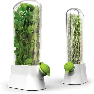 Md331 Herb Savor Pod Fridge Vegetable Herbs Container Refrigerator Breathable Fresh Container Plastic Food Home Storage Bottles