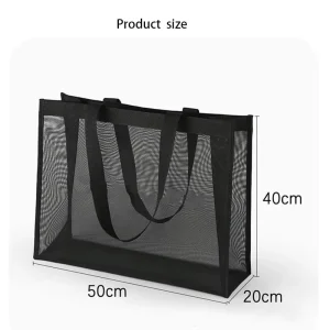Mesh Tote Bag Storage Bag Supermarket Shopping Bag Foldable Mall Beach Large Capacity Fitness Shoulder Transparent Outdoor