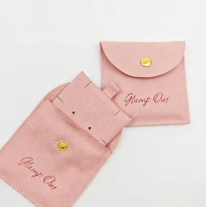 Microfiber Octagonal Jewelry Packaging Pouch Insert Card Folded Small Envelope Button Dust Bag