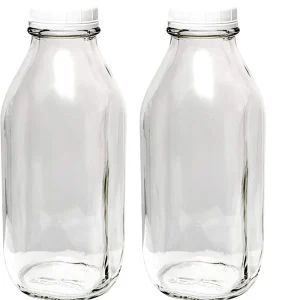 Milk Glass Bottle Custom Design Juice Bottle 100ml 300ml 500ml 1000ml Fresh Milk Bottle Glass with Lid