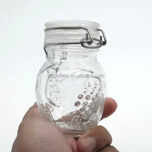 Mini 100ml Clip Top Glass Jar with Locking Lids Glass Storage Jar Honey Glass Airtight Canister with Clamp Lid
