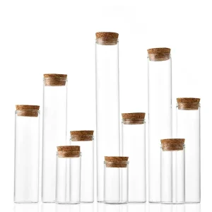 Mini Clear Glass Wishing Small Drift Bottle Vials With Cork Glass Tube Corked Jars Candy Bottle