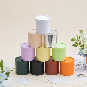 Mini Cylindrical Flower Hug Bucket Handheld Kraft Paper Flower Box Flower Shop Flower Packaging Diy Handmade Material