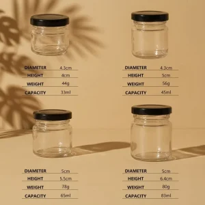 Mini Round 25g 50g 75g 100g Jam Weeding Honey Glass Jar With Tinplate Lid