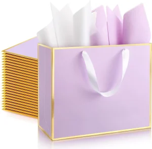 Minimalist Biodegradable Eco Friendly White Card Paper Bags for Gift Wrapping Customizable Color Business & Daily Use Packaging