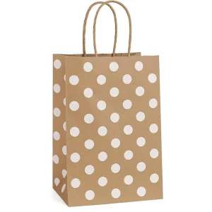 Minimalist Biodegradable Kraft Paper Gift Bags Portable Handles Recyclable Multifunctional for Party Shopping Storage