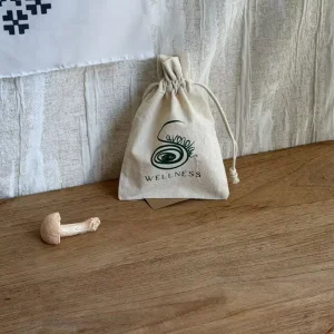 Minimalist Style Recyclable Drawstring Pattern Ornaments Bag Cotton Dust Drawstring Bag