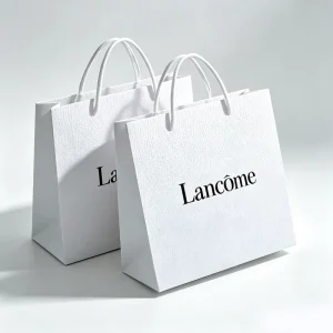 Minimalist White Tote Luxury Brand Typography & Textured Paper for Cosmetics & Perfume Packaging Boxes Custom