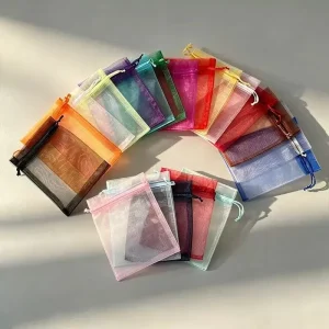 Mixed Color Mesh Organza Bag Jewelry Organza Bag Pouch Drawstring Organza Small Gift Pouch Bag Gift Wedding Party Packing