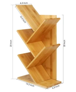 Modern Bamboo Tree Design 5 Tier Multifunction Kids Bookshelf with Storage Rack