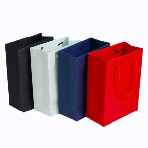Modern Design Custom Printed Paper Tote Bags Anti Wrinkle Material for Fashion Clothing Brand Shopping Bags