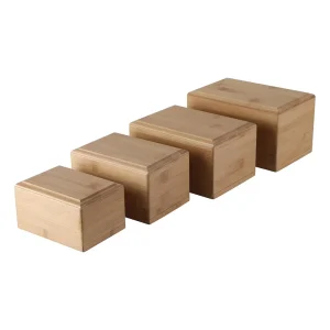 Modern Eco friendly Rectangle Bamboo Pet Memorial Urn Custom Words Memory Box Photo Frame for Other Pet Ashes