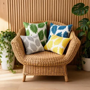 Modern Minimalist Embroidered Square Throw Pillow Cover Sofa Cushion Home Living Room Decor Lumbar Support Backrest Polyester