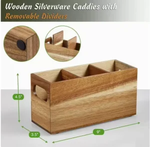 Modern Multifunction Solid Wood Precision Made Lightweight Kitchen Food Storage Box for Household Tableware and Desktop Use