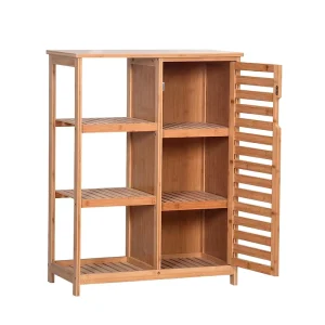 Modern Three Layer Bamboo Storage Cabinet for Kitchen Living Room Bathroom Multipurpose for Clothing & Shoes