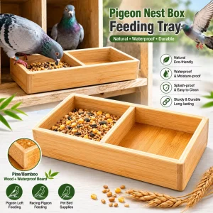 Modern Wooden Pine Bamboo Pigeon Nest Box Feeder with Waterproof Moisture Resistant Design for Homing Pigeons