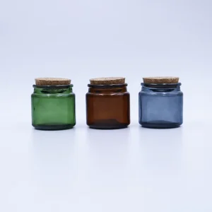 Multi Color Square Glass Jars 200ml with Customizable Lids Empty Containers for Cosmetics Eye Cream Honey