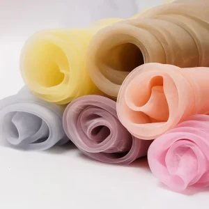 Multi Color Wedding Decoration Crystal Home Party Sheer Transparent Decor Lightweight Tulle 100% Polyester Organza Fabric