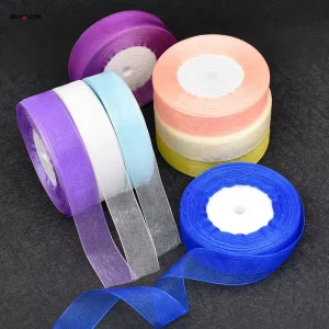 Multi-Size Organza Ribbon Wedding Favor Decoration Gift Box Cake Box Packaging Christmas Decorative Chiffon Ribbon