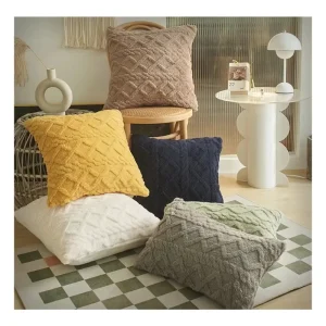 Multi Size Plush Pillowcase Striped Dot Knitted Three Dimensional Lines for Home for Living Room Sofa Throw Cushion Cover