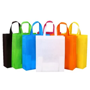 Multi Solid Color Long Handle Custom Non Woven Shopping Tote Reusable Laminated Garment Bag For Retail Gift Packaging