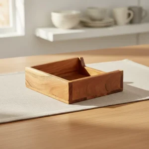 Multi purpose Bamboo Wood Desktop Storage Box Makeup Pen Mobile Phone Tissue Box